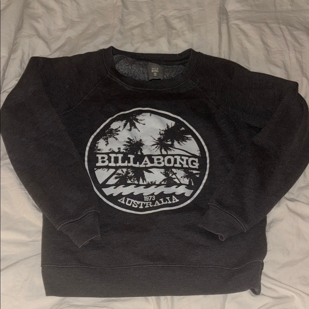 Billabong Black Crewneck Sweater with Logo
